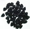 50 10x8mm Opaque Black Leaf Beads